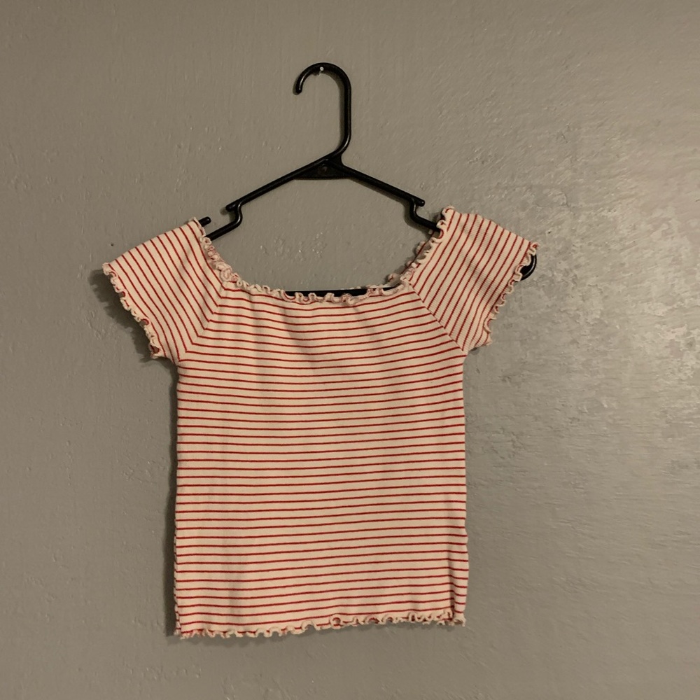 cute red and white crop
